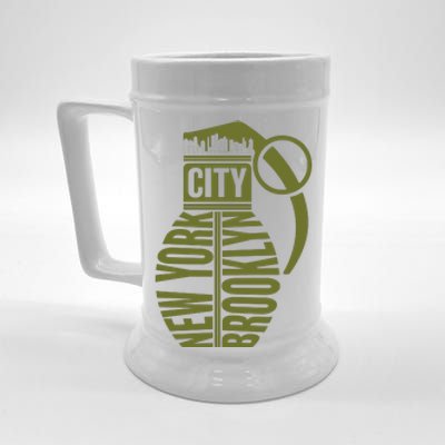 Cool New York City Brooklyn Grenade Design Beer Stein