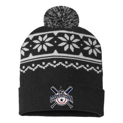 Cooperstown New York Baseball Game Family Vacation USA-Made Snowflake Beanie