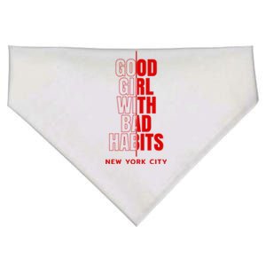 Cool New York City Good With Bad Habits Graphic Designs Meaningful Gift USA-Made Doggie Bandana