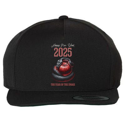 Chinese New Year Of The Snake 2025 Wool Snapback Cap