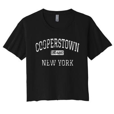 Cooperstown New York Ny Vintage Women's Crop Top Tee