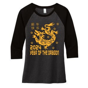 Chinese New Year 2024 Year Of The Dragon 2024 Women's Tri-Blend 3/4-Sleeve Raglan Shirt