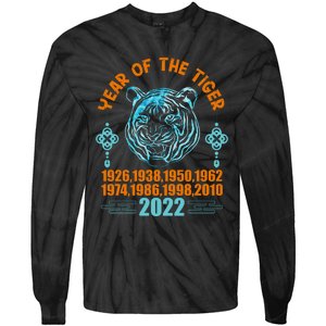 Chinese New Year Tiger Celebration Graphic Tie-Dye Long Sleeve Shirt