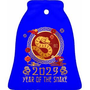 Chinese New Year 2025 Year Of The Snake Happy New Year 2025 Ceramic Bell Ornament