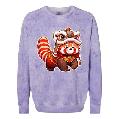 Chinese New Year Red Panda Lion Dance Lunar New Year 2024 Colorblast Crewneck Sweatshirt