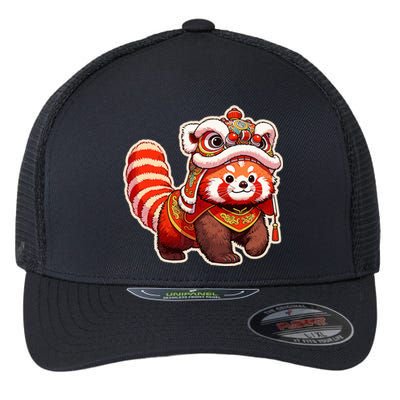 Chinese New Year Red Panda Lion Dance Lunar New Year 2024 Flexfit Unipanel Trucker Cap