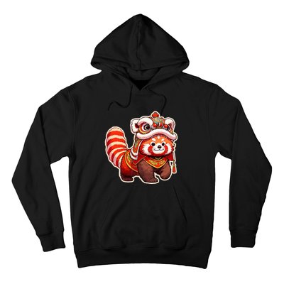 Chinese New Year Red Panda Lion Dance Lunar New Year 2024 Hoodie