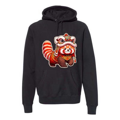 Chinese New Year Red Panda Lion Dance Lunar New Year 2024 Premium Hoodie