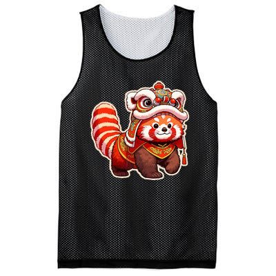 Chinese New Year Red Panda Lion Dance Lunar New Year 2024 Mesh Reversible Basketball Jersey Tank