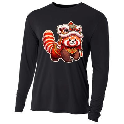 Chinese New Year Red Panda Lion Dance Lunar New Year 2024 Cooling Performance Long Sleeve Crew