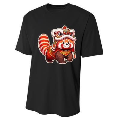 Chinese New Year Red Panda Lion Dance Lunar New Year 2024 Performance Sprint T-Shirt