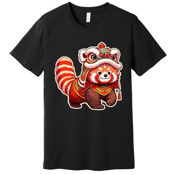 Chinese New Year Red Panda Lion Dance Lunar New Year 2024 Premium T-Shirt