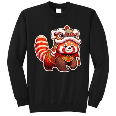 Chinese New Year Red Panda Lion Dance Lunar New Year 2024 Tall Sweatshirt