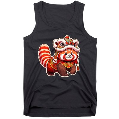 Chinese New Year Red Panda Lion Dance Lunar New Year 2024 Tank Top