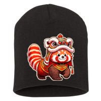 Chinese New Year Red Panda Lion Dance Lunar New Year 2024 Short Acrylic Beanie