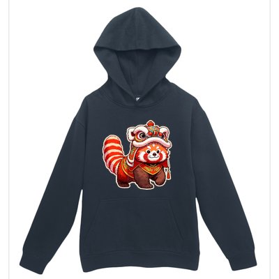 Chinese New Year Red Panda Lion Dance Lunar New Year 2024 Urban Pullover Hoodie