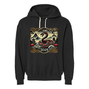 Chinese New Year Of The Snake 2025 Garment-Dyed Fleece Hoodie