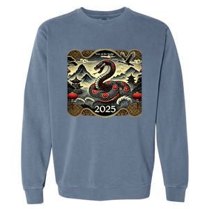 Chinese New Year Of The Snake 2025 Garment-Dyed Sweatshirt