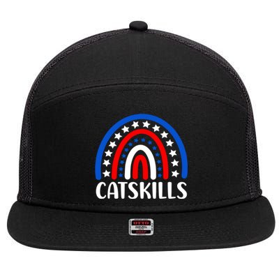 Catskills New York Gift I Love Catskills New Usa Great Gift 7 Panel Mesh Trucker Snapback Hat