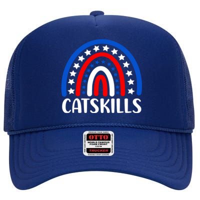 Catskills New York Gift I Love Catskills New Usa Great Gift High Crown Mesh Back Trucker Hat