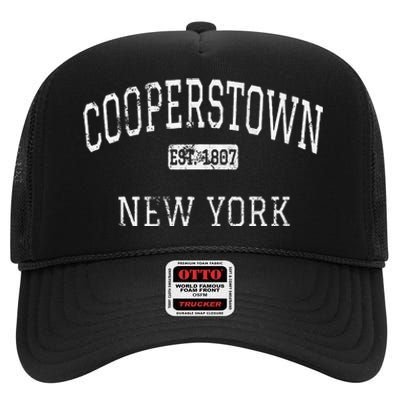 Cooperstown New York NY Vintage High Crown Mesh Back Trucker Hat