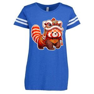 Chinese New Year Red Panda Lion Dance Lunar New Year 2024 Enza Ladies Jersey Football T-Shirt