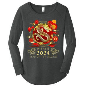 Chinese New Year 2024 Year Of The Dragon Happy New Year 2024 Women's Perfect Tri Tunic Long Sleeve Shirt