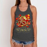 Chinese New Year 2024 Year Of The Dragon Happy New Year 2024 Women's Knotted Racerback Tank