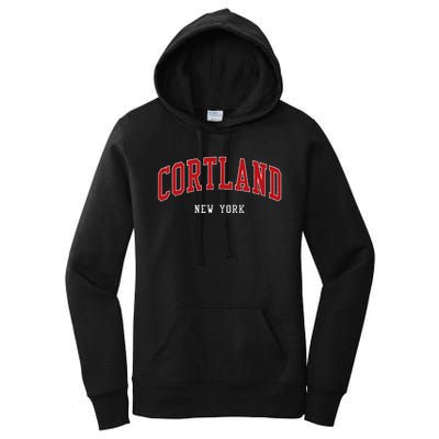 Cortland New York Varsity Sports Style Women's Pullover Hoodie