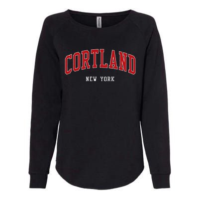 Cortland New York Varsity Sports Style Womens California Wash Sweatshirt