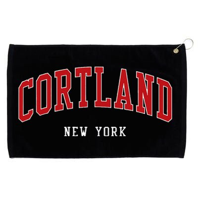 Cortland New York Varsity Sports Style Grommeted Golf Towel