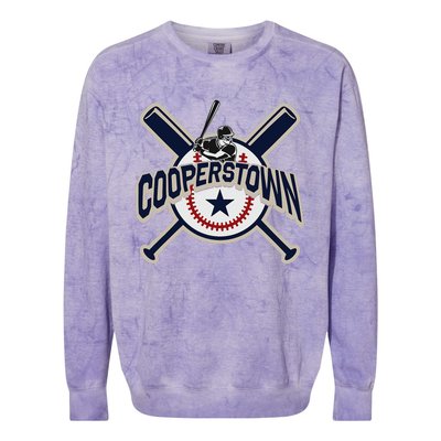 Cooperstown New York Baseball Game Family Vacation Colorblast Crewneck Sweatshirt