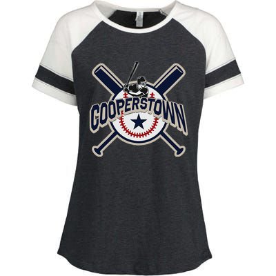 Cooperstown New York Baseball Game Family Vacation Enza Ladies Jersey Colorblock Tee