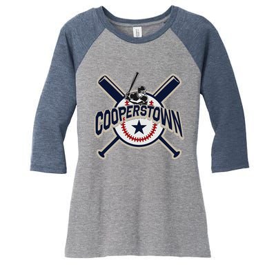 Cooperstown New York Baseball Game Family Vacation Women's Tri-Blend 3/4-Sleeve Raglan Shirt