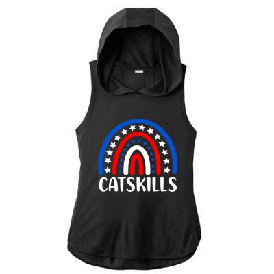 Catskills New York Gift I Love Catskills New Usa Gift Ladies PosiCharge Tri-Blend Wicking Draft Hoodie Tank