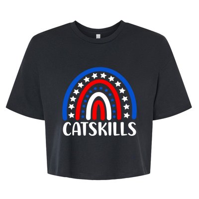 Catskills New York Gift I Love Catskills New Usa Gift Bella+Canvas Jersey Crop Tee