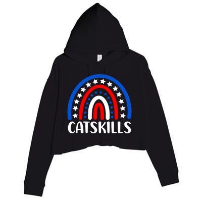 Catskills New York Gift I Love Catskills New Usa Gift Crop Fleece Hoodie