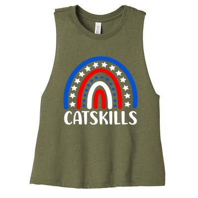 Catskills New York Gift I Love Catskills New Usa Gift Women's Racerback Cropped Tank