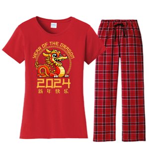 Chinese New Year 2024 Year Of The Dragon 2024 Women's Flannel Pajama Set