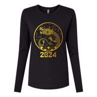 Chinese New Year 2024 Year Of The Dragon Womens Cotton Relaxed Long Sleeve T-Shirt