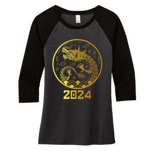 Chinese New Year 2024 Year Of The Dragon Women's Tri-Blend 3/4-Sleeve Raglan Shirt