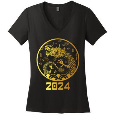 Chinese New Year 2024 Year Of The Dragon Women's V-Neck T-Shirt