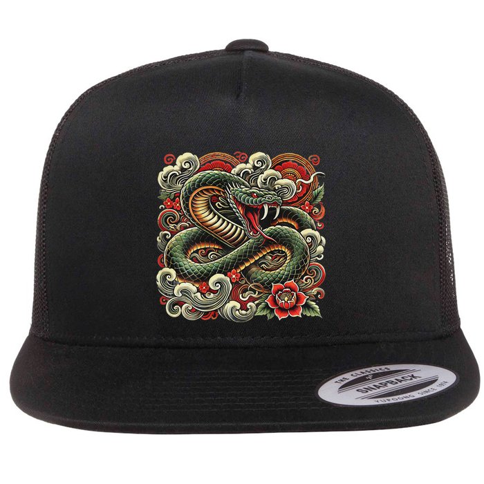 Chinese New Year 2025 Year Of The Snake Flat Bill Trucker Hat