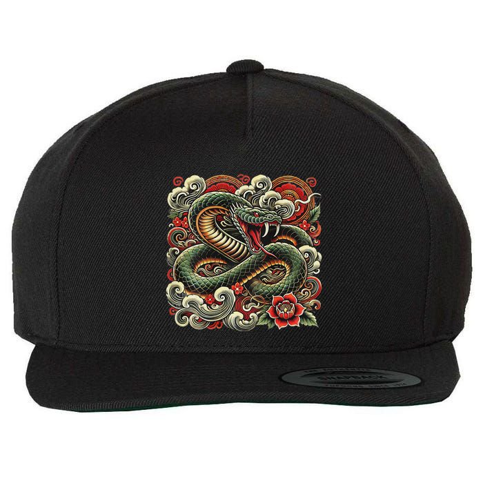 Chinese New Year 2025 Year Of The Snake Wool Snapback Cap
