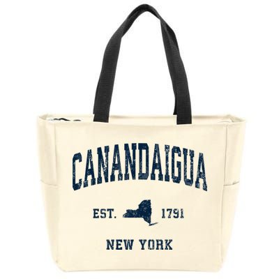 Canandaigua New York Ny Vintage Athletic Zip Tote Bag