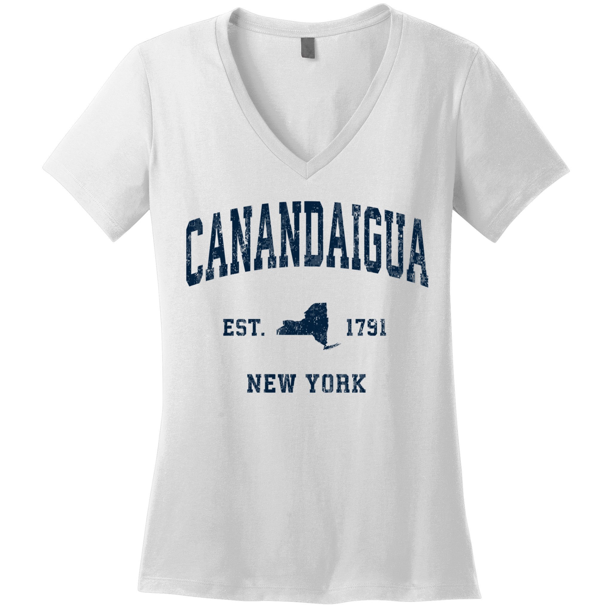 Canandaigua New York Ny Vintage Athletic Women's V-Neck T-Shirt