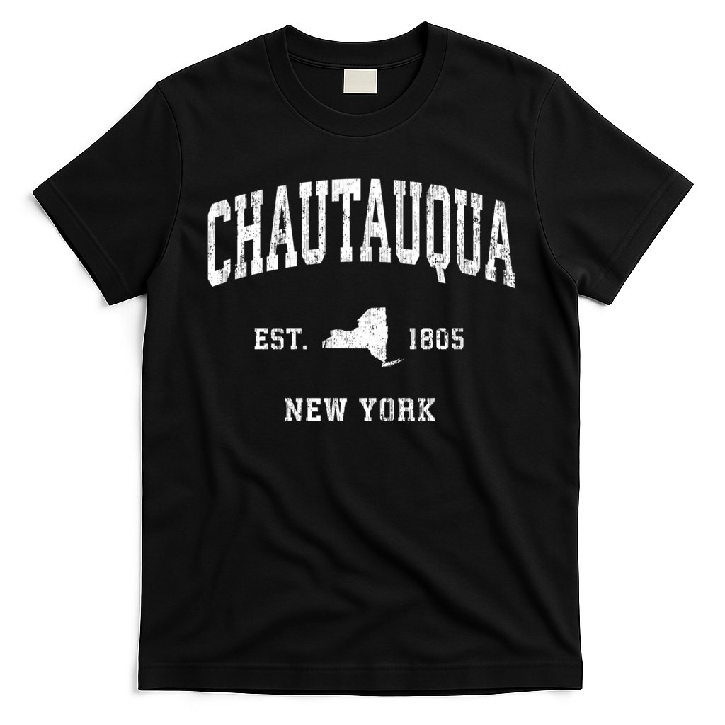 Chautauqua New York Ny Vintage Athletic Sports Design Established T-Shirt