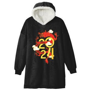 Chinese New Year 2024 Year Of The Dragon Lunar New Year 2024 Hooded Wearable Blanket