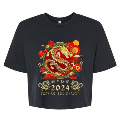 Chinese New Year 2024 Year Of The Dragon Happy New Year 2024 Bella+Canvas Jersey Crop Tee