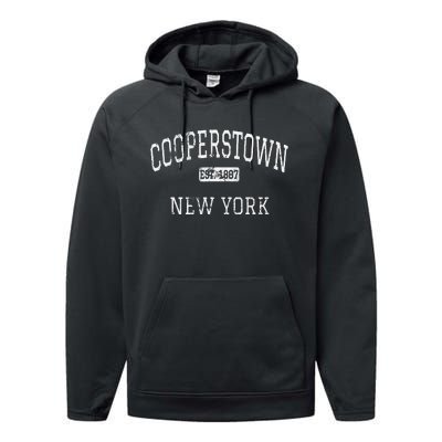 Cooperstown New York Ny Vintage Performance Fleece Hoodie